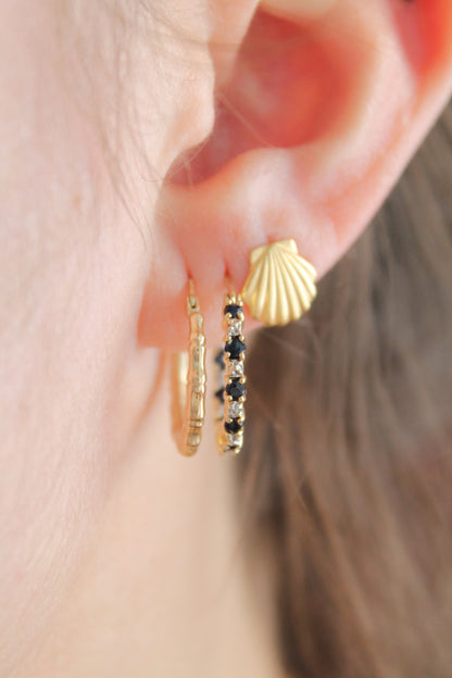 Sapphire & Diamond Hoop Earrings
