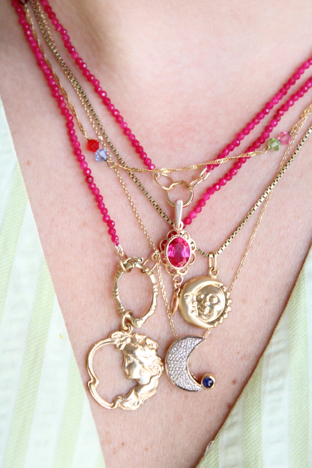 Ruby Flower Pendant