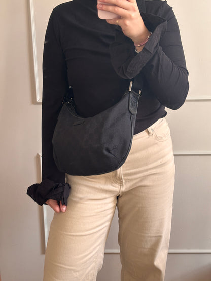 Gucci GG Half Moon Canvas Shoulder Bag