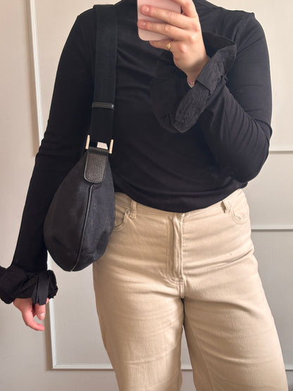 Gucci GG Half Moon Canvas Shoulder Bag