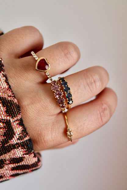 Sapphire Row Ring