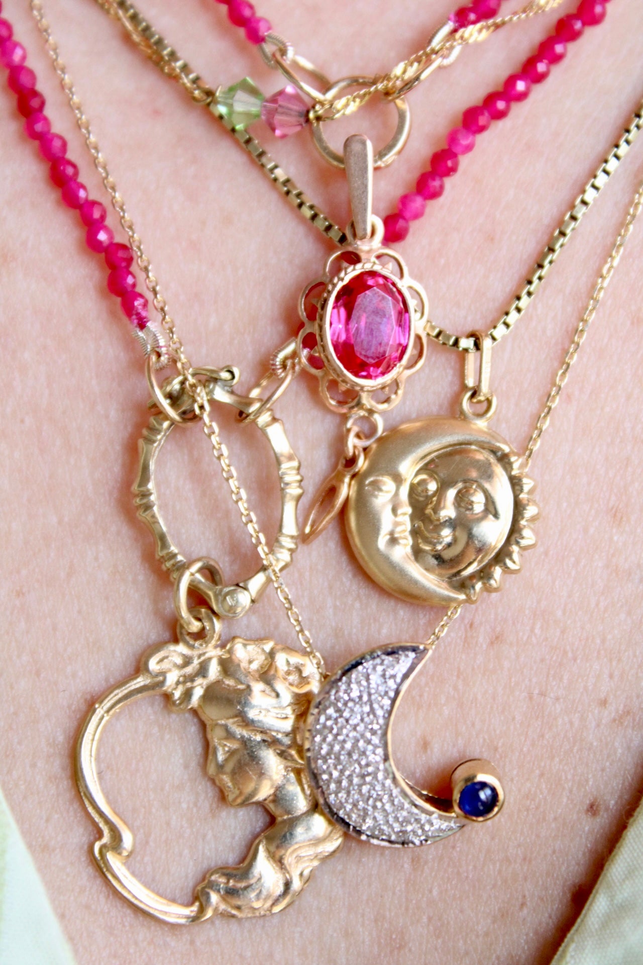Ruby Flower Pendant