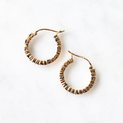 Sapphire & Diamond Hoop Earrings