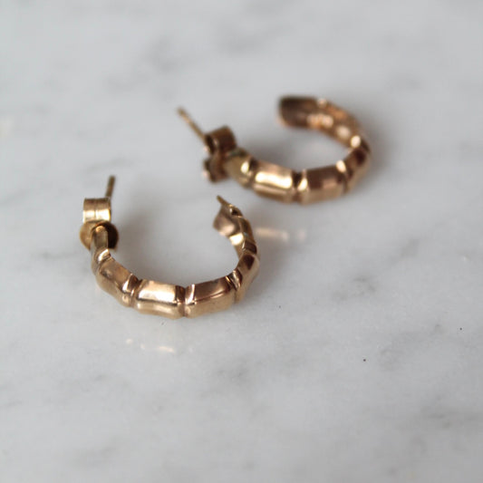 3/4 Bamboo Hoop Earrings