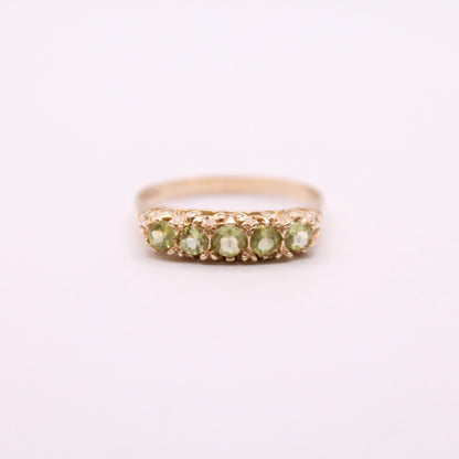Victorian Peridot Row Ring