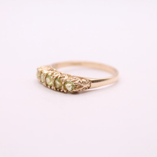 Victorian Peridot Row Ring
