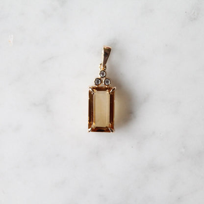 Citrine Baguette Pendant