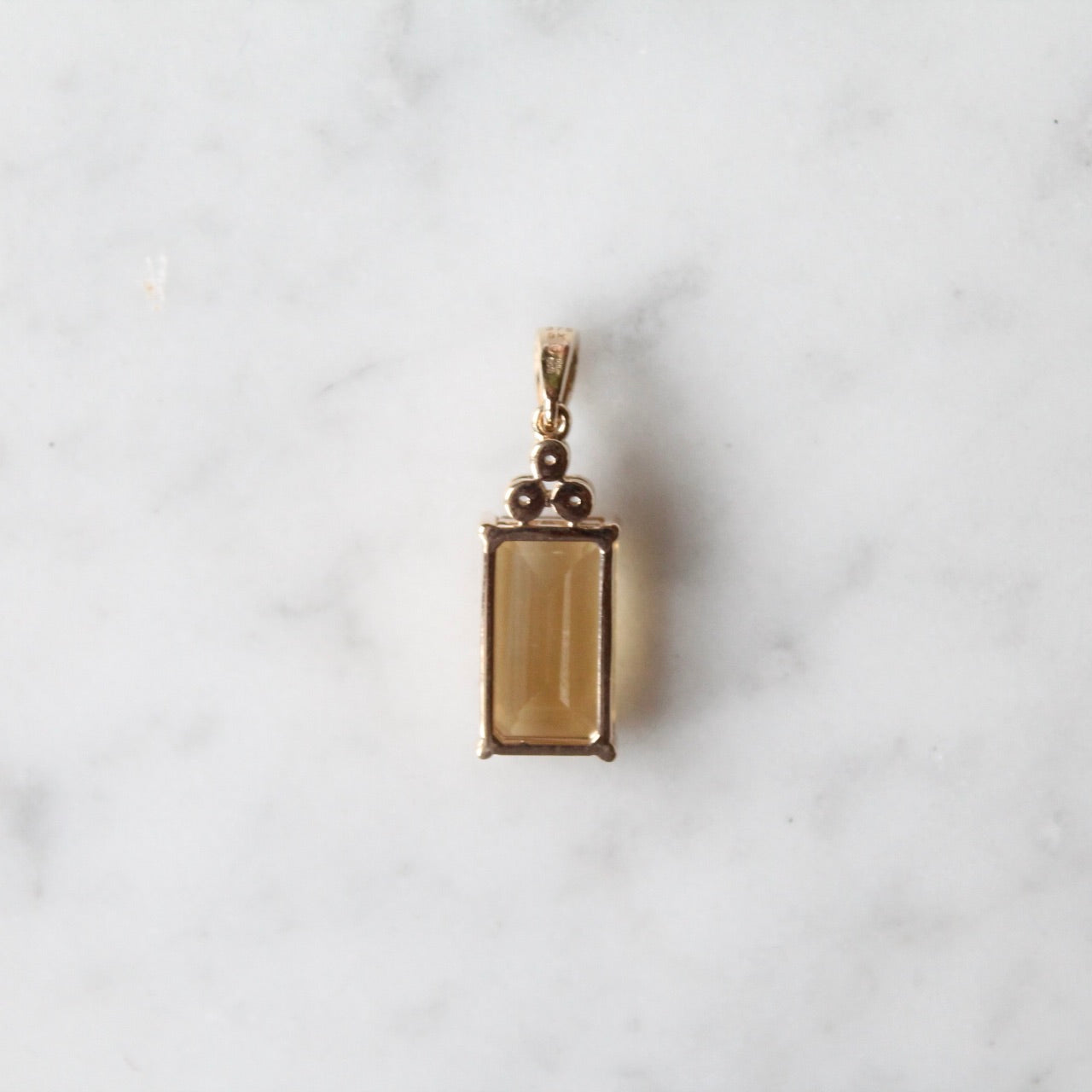 Citrine Baguette Pendant