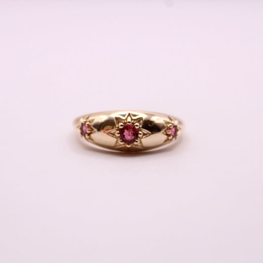 Rubellite Star Dome Ring