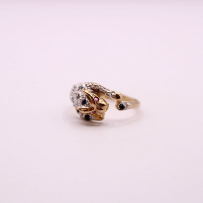 Ruby & Sapphire Leopard/Panther Ring