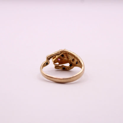 Ruby & Sapphire Leopard/Panther Ring