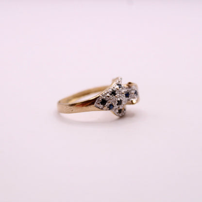 Ruby & Sapphire Leopard/Panther Ring