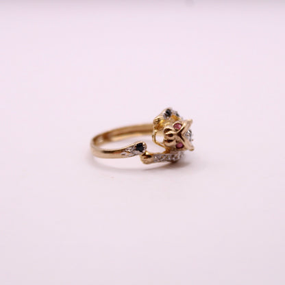 Ruby & Sapphire Leopard/Panther Ring