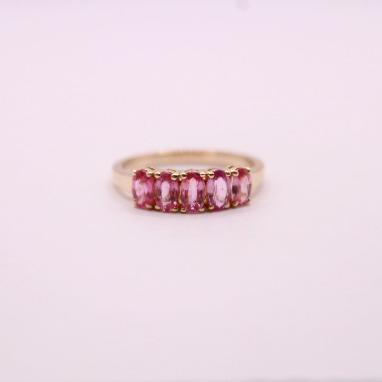 Padparadscha Sapphire Row Ring