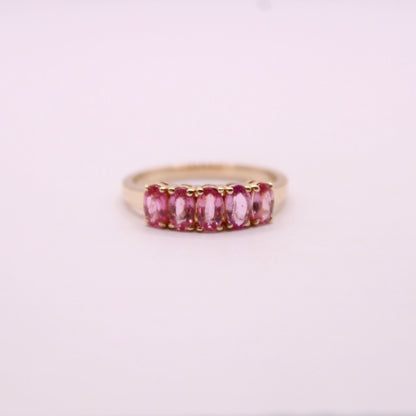 Padparadscha Sapphire Row Ring