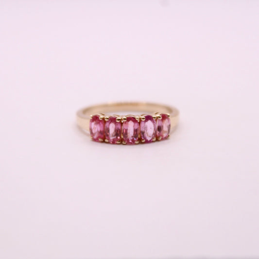 Padparadscha Sapphire Row Ring