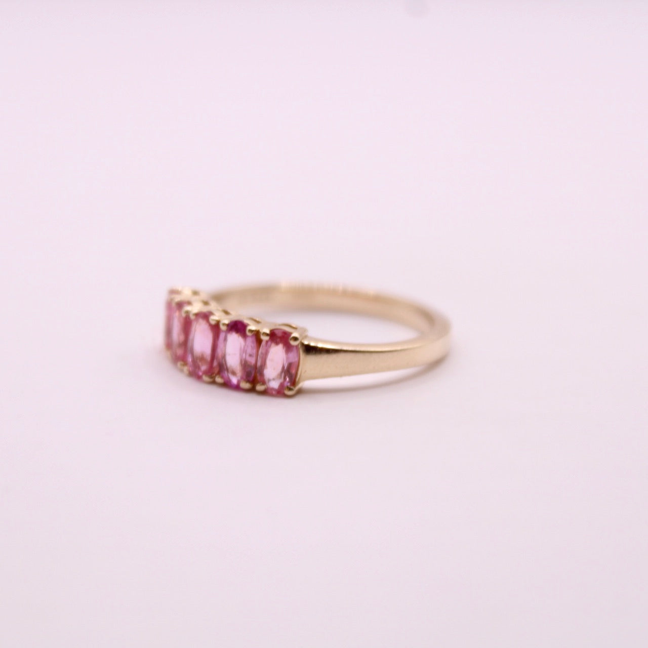 Padparadscha Sapphire Row Ring