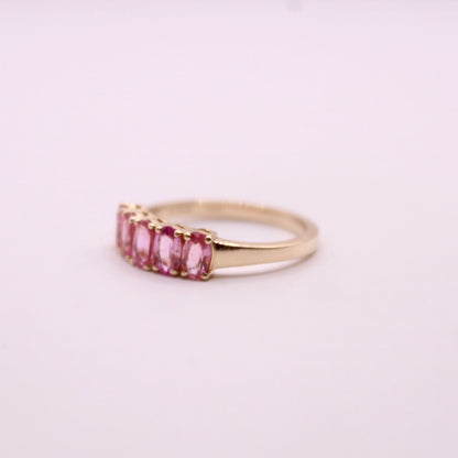 Padparadscha Sapphire Row Ring