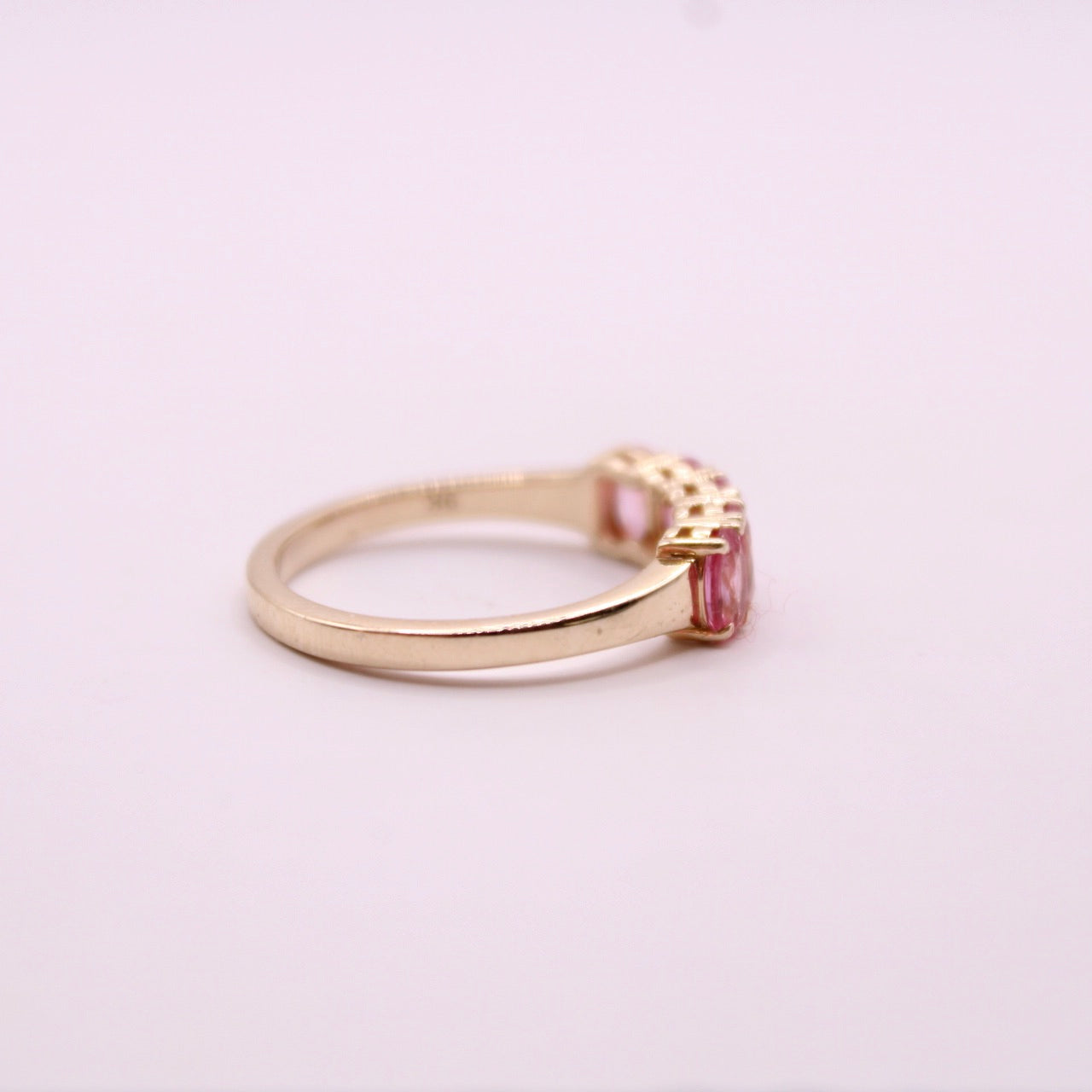 Padparadscha Sapphire Row Ring