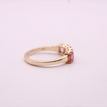 Padparadscha Sapphire Row Ring