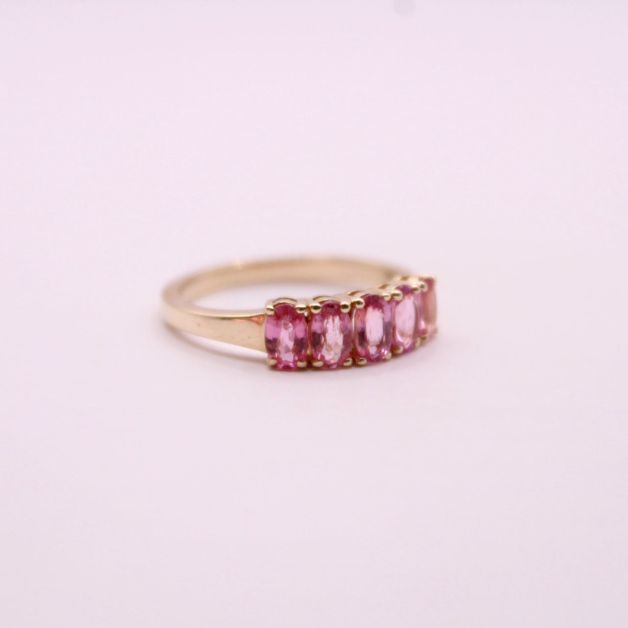 Padparadscha Sapphire Row Ring