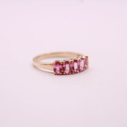 Padparadscha Sapphire Row Ring