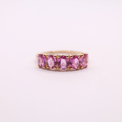 Pink Sapphire Row Ring