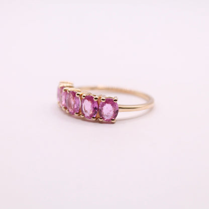 Pink Sapphire Row Ring