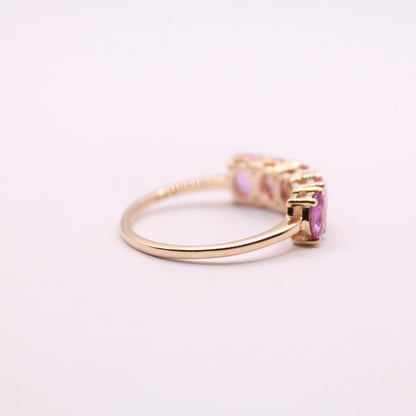 Pink Sapphire Row Ring