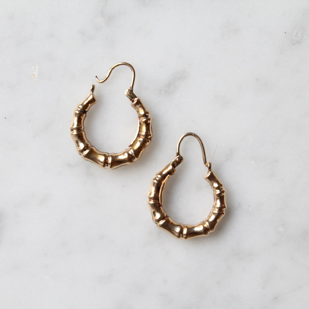 Chunky Bamboo Hoop Earrings