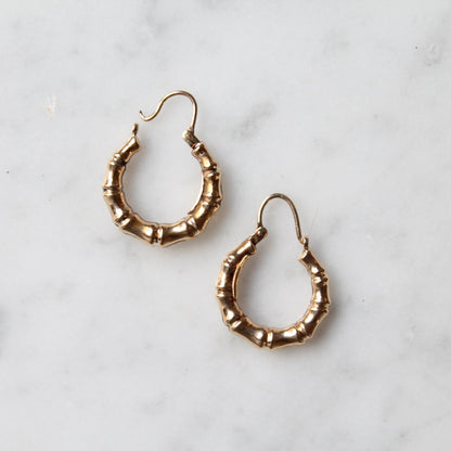 Chunky Bamboo Hoop Earrings
