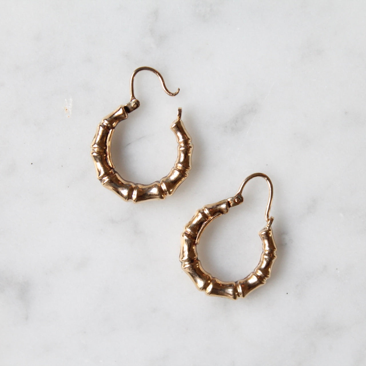 Chunky Bamboo Hoop Earrings