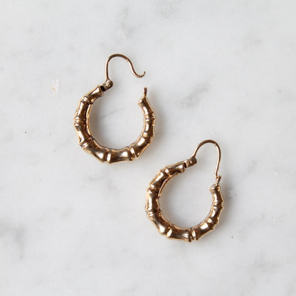 Chunky Bamboo Hoop Earrings