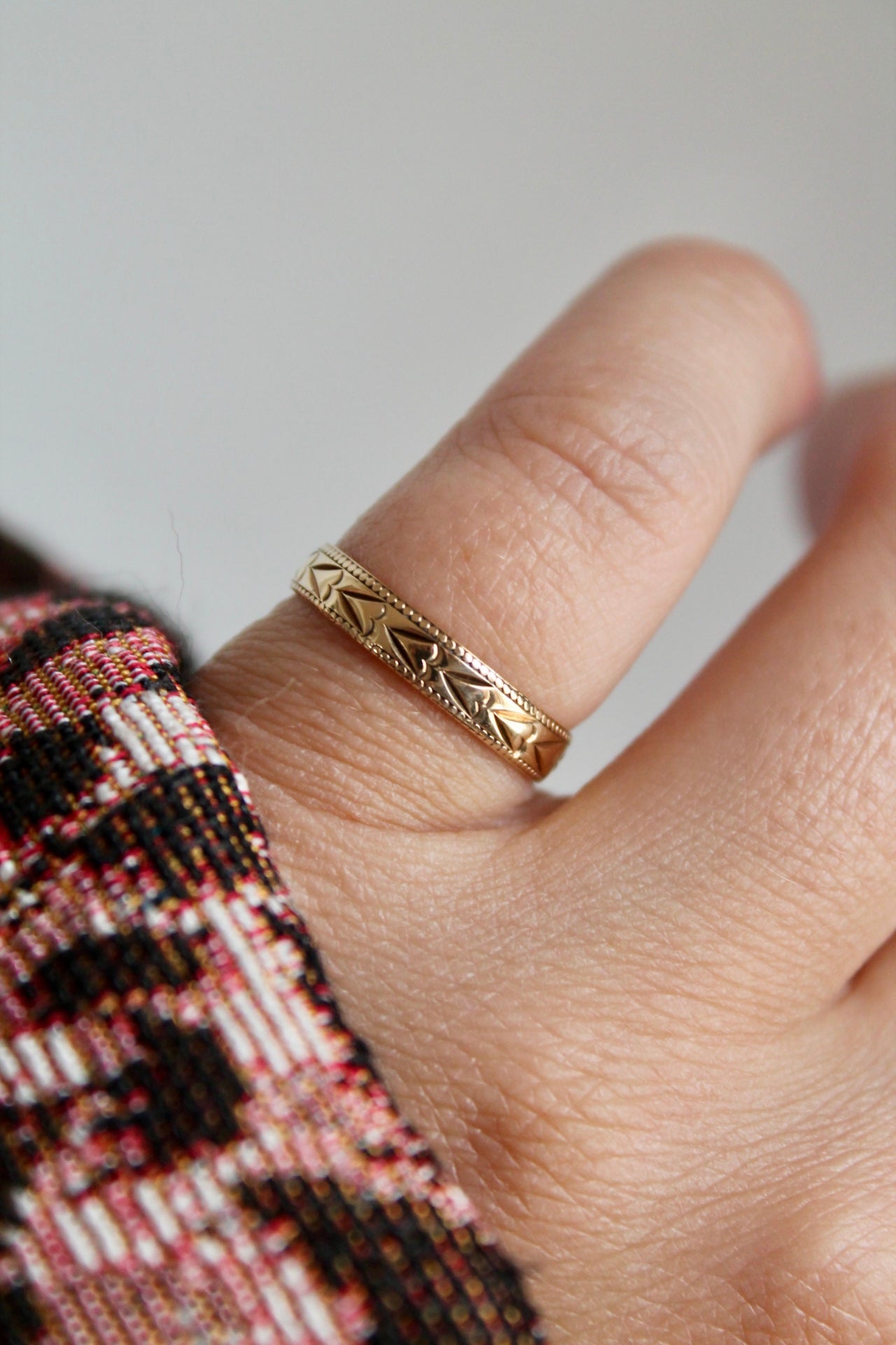 Engraved Hearts Band Ring