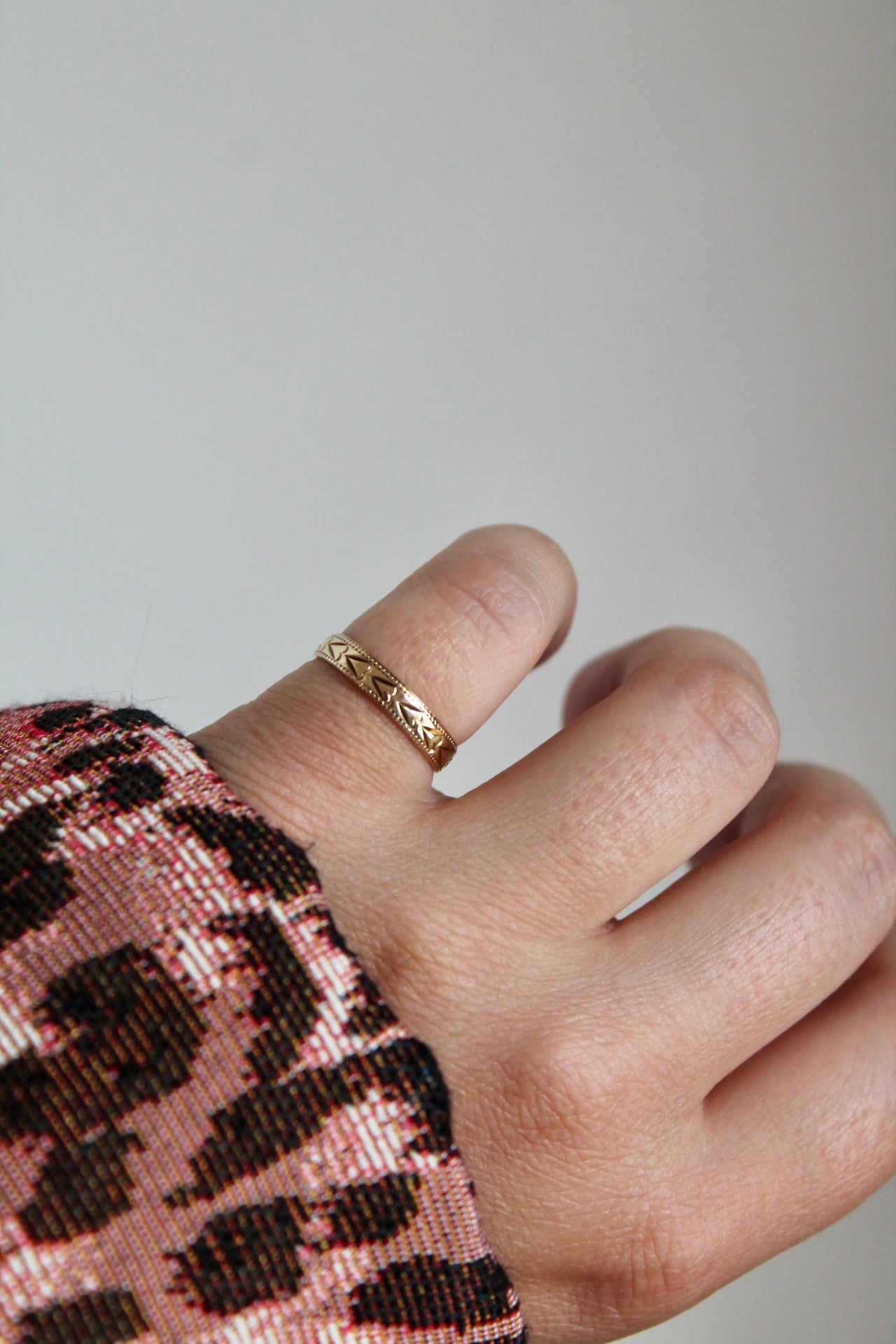 Engraved Hearts Band Ring