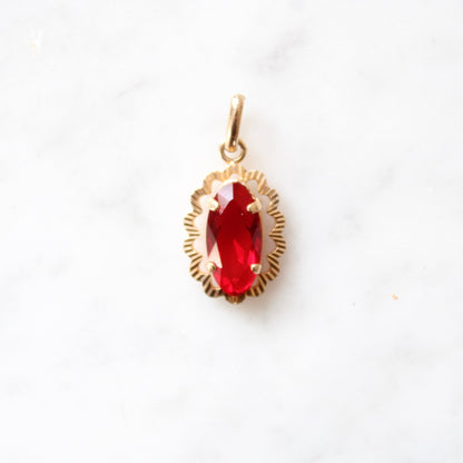 Ruby Flower Pendant