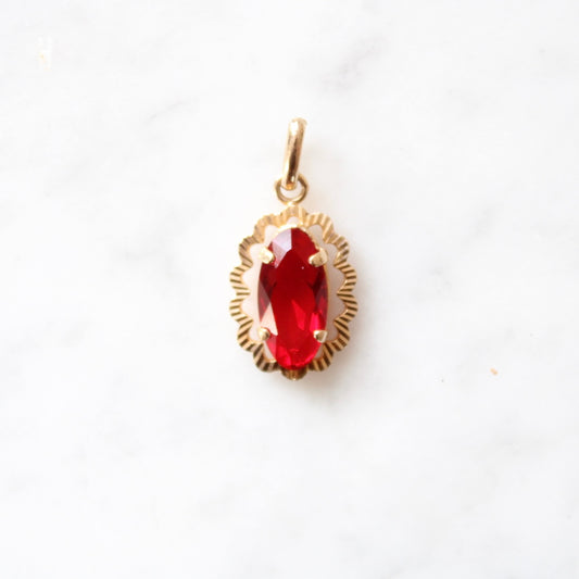 Ruby Flower Pendant