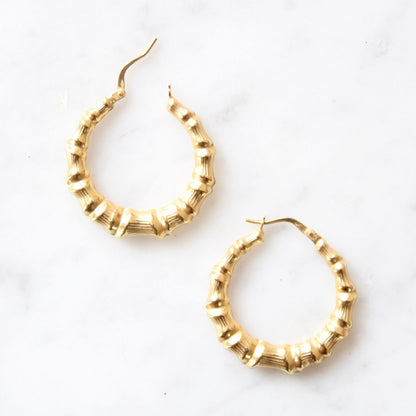 XL Bamboo Hoop Earrings