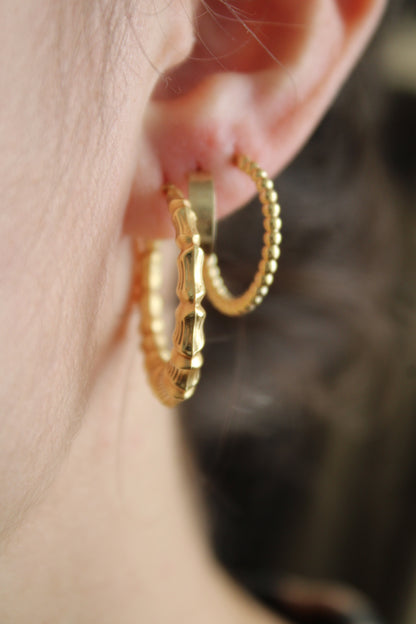 XL Bamboo Hoop Earrings