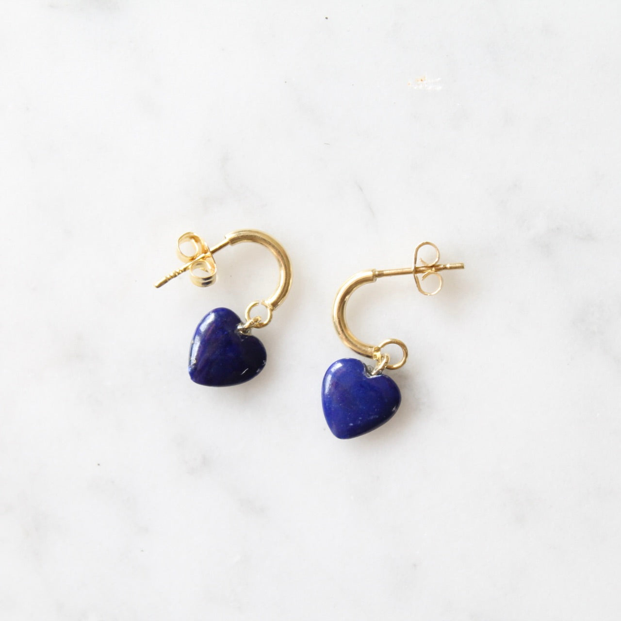 Lapis Lazuli Heart Earrings