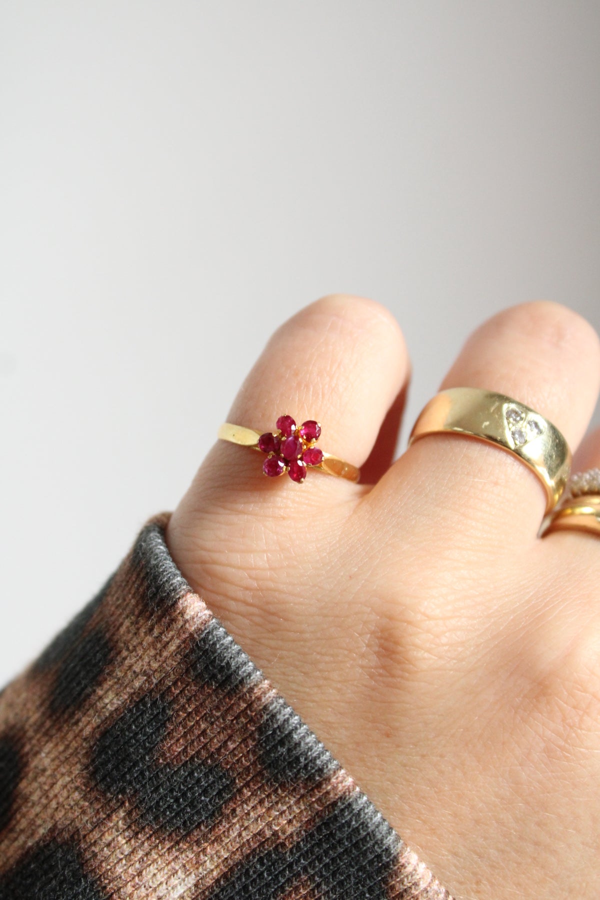 Ruby Flower Ring