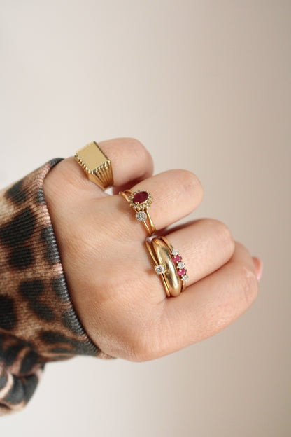 Dainty Diamond Flower Ring
