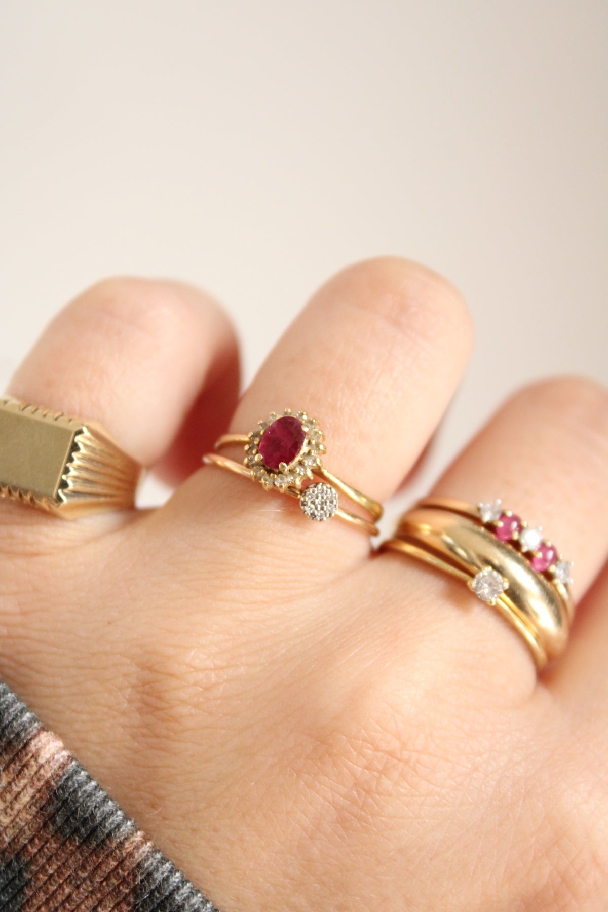 Dainty Diamond Flower Ring