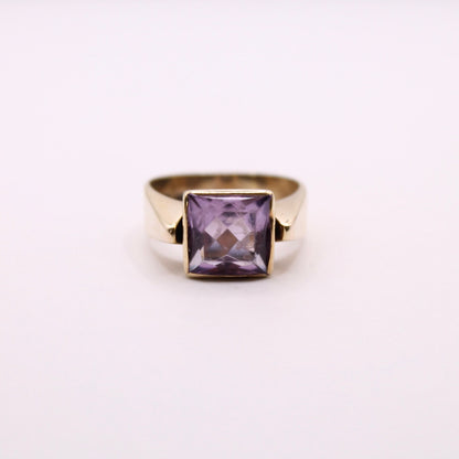 Square Amethyst Statement Ring