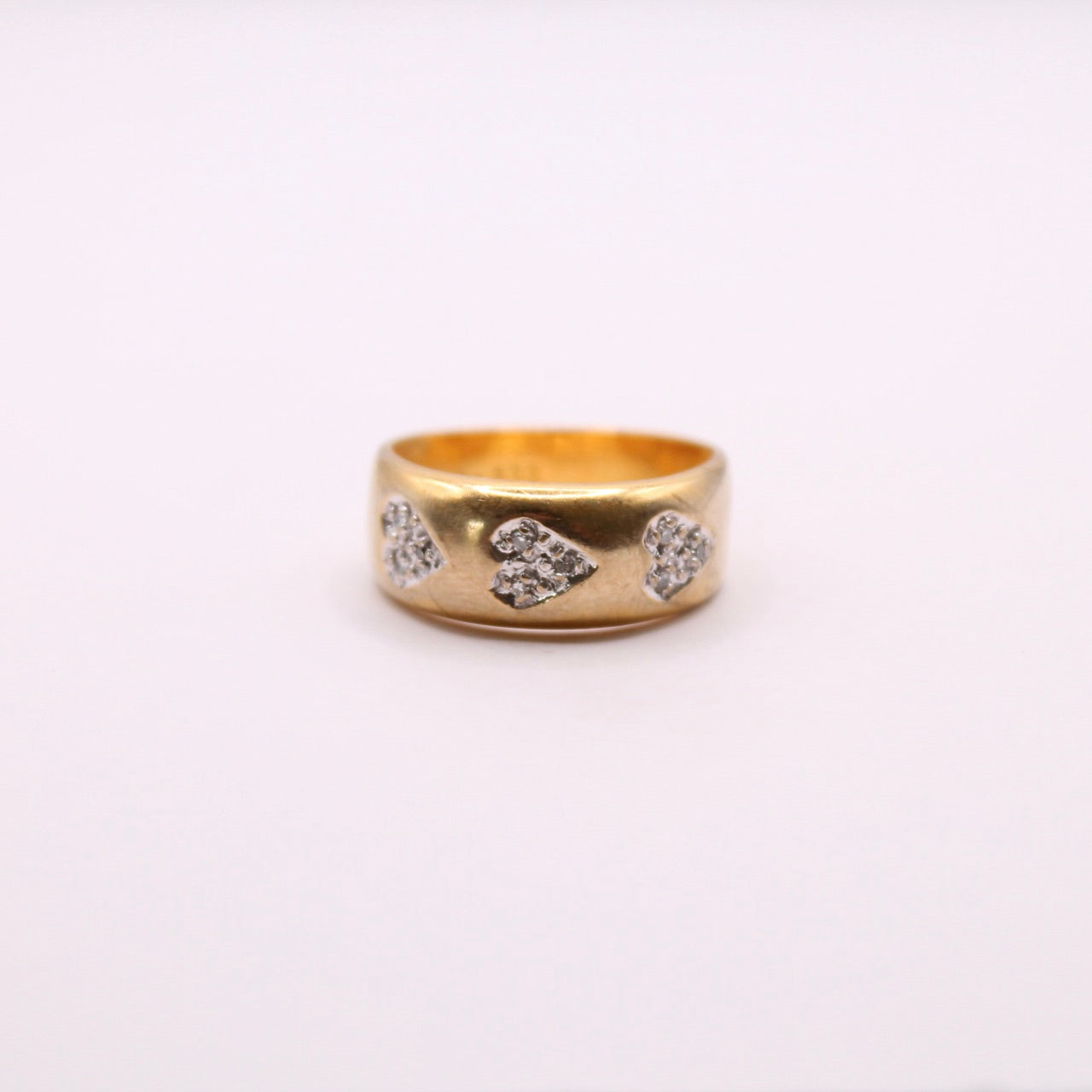 Diamond Hearts Band Ring