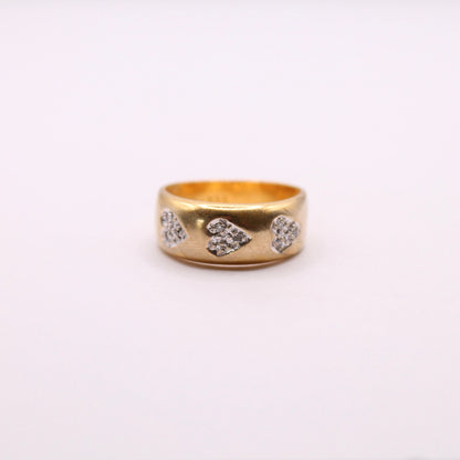 Diamond Hearts Band Ring