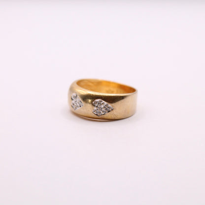 Diamond Hearts Band Ring