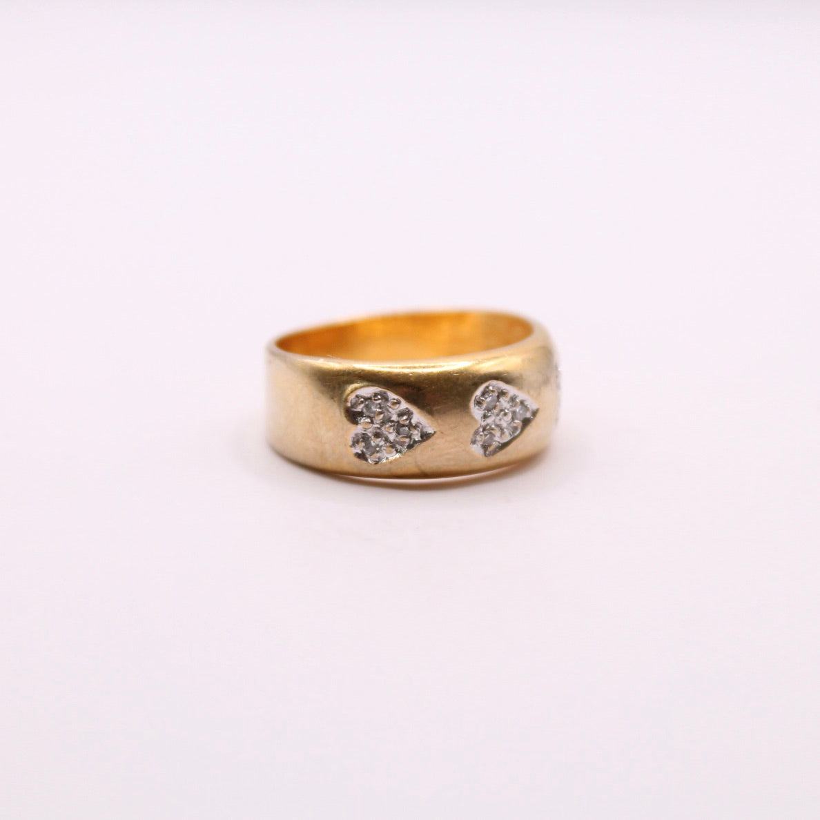 Diamond Hearts Band Ring