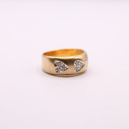 Diamond Hearts Band Ring
