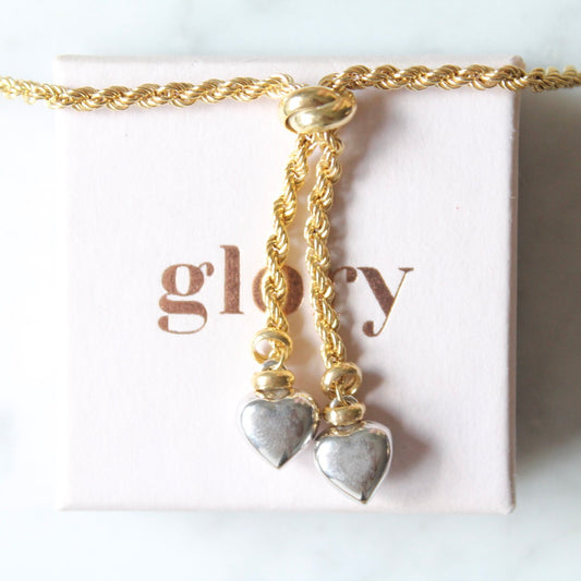 Rope Knot Hearts Necklace
